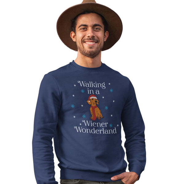  - Red Wiener Wonderland - Adult Unisex Crewneck Sweatshirt