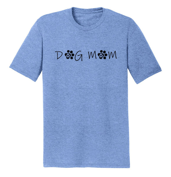 Animal Pride - Paw Text Dog Mom - Adult Tri-Blend T-Shirt