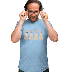 .com - Yellow Lab Love Line Up - Adult Unisex T-Shirt