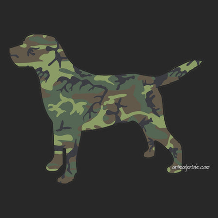 Labrador Silhouette Woodland Camouflage - Adult Adjustable Face Mask