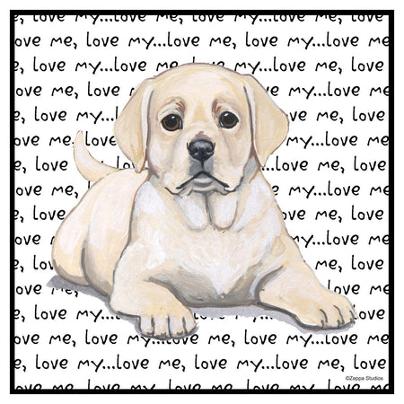 Yellow Lab Puppy Love Text - Adult Unisex Hoodie Sweatshirt