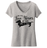 Dachshund Love Stories - Women's V-Neck T-Shirt