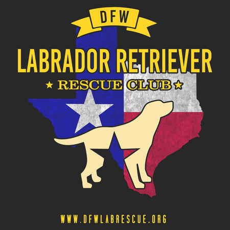 DFW LRRC Texas Flag Yellow Lab Logo - Adult Unisex T-Shirt