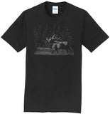 Elk on Black - Adult Unisex T-Shirt