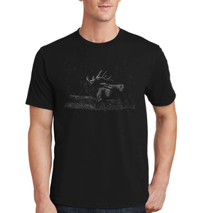 Elk on Black - Adult Unisex T-Shirt