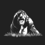 Gorilla on Black - Adult Unisex T-Shirt
