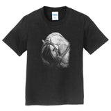 Horse on Black - Kids' Unisex T-Shirt