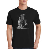 Tiger and Cub on Black - Adult Unisex T-Shirt