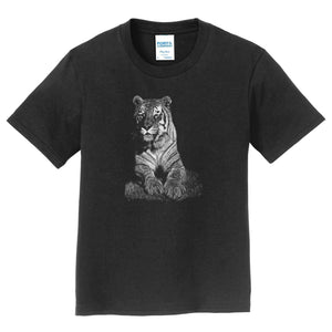 Tiger on Black - Kids' Unisex T-Shirt
