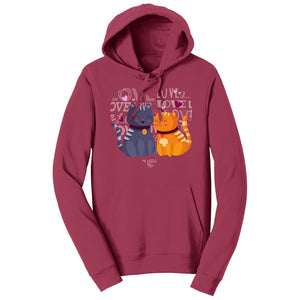 Parker Paws Store - Love Heart Cats - Adult Unisex Hoodie Sweatshirt