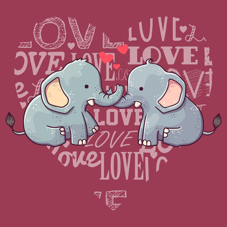 Love Heart Elephants - Adult Unisex Hoodie Sweatshirt