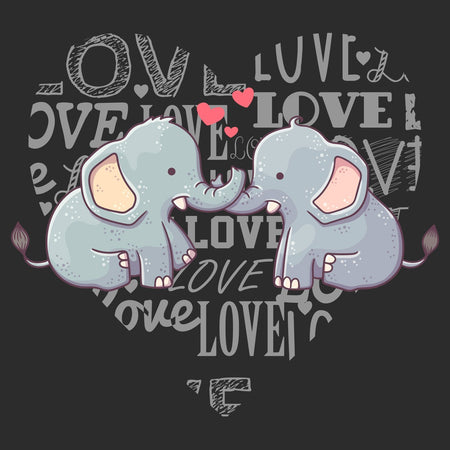 Love Heart Elephants - Kids' Unisex Hoodie Sweatshirt