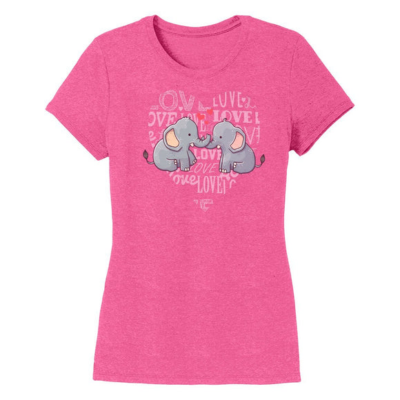 International Elephant Foundation - Love Heart Elephants - Women's Tri-Blend T-Shirt