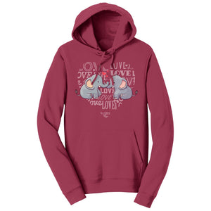 International Elephant Foundation - Love Heart Elephants - Adult Unisex Hoodie Sweatshirt