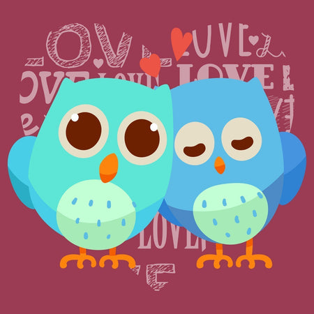 Love Heart Owls - Adult Unisex Hoodie Sweatshirt