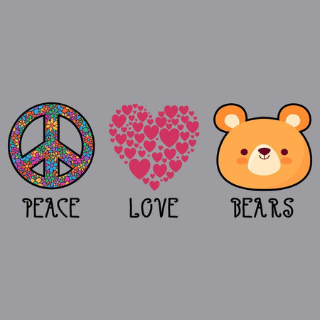 Peace Love Bears - Adult Unisex Long Sleeve T-Shirt
