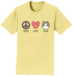 Parker Paws Store - Peace Love Cats - Adult Unisex T-Shirt