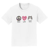 Peace Love Cats - Kids' Unisex T-Shirt