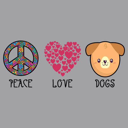 Peace Love Dogs - Adult Unisex Hoodie Sweatshirt