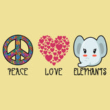 Peace Love Elephants - Adult Unisex T-Shirt