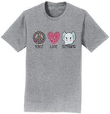 Peace Love Elephants - Adult Unisex T-Shirt