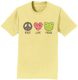 Peace Love Frogs - Adult Unisex T-Shirt