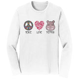 Peace Love Hippos - Adult Unisex Long Sleeve T-Shirt