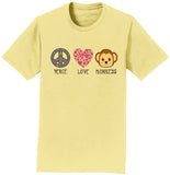 Peace Love Monkeys - Adult Unisex T-Shirt