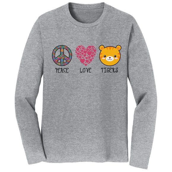 Peace Love Tigers - Adult Unisex Long Sleeve T-Shirt