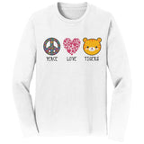 Peace Love Tigers - Adult Unisex Long Sleeve T-Shirt