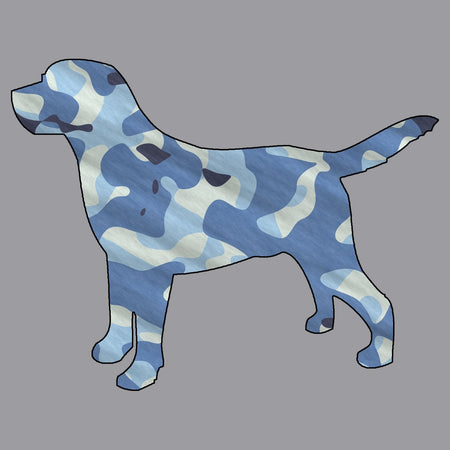 Labrador Silhouette Blue Camouflage - Adult Unisex Long Sleeve T-Shirt