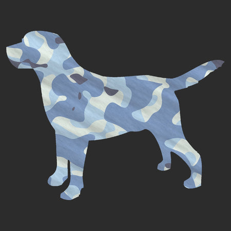 Labrador Silhouette Blue Camouflage - Adult Unisex Hoodie Sweatshirt