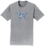 Labrador Silhouette Blue Camouflage - Adult Unisex T-Shirt