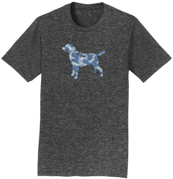 Labrador Silhouette Blue Camouflage - Adult Unisex T-Shirt
