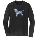 Labrador Silhouette Blue Camouflage - Adult Unisex Long Sleeve T-Shirt