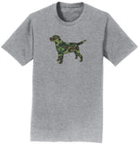Labrador Silhouette Woodland Camouflage - Adult Unisex T-Shirt