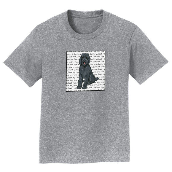 Parker Paws Store - Black Labradoodle Love - Kids' Unisex T-Shirt