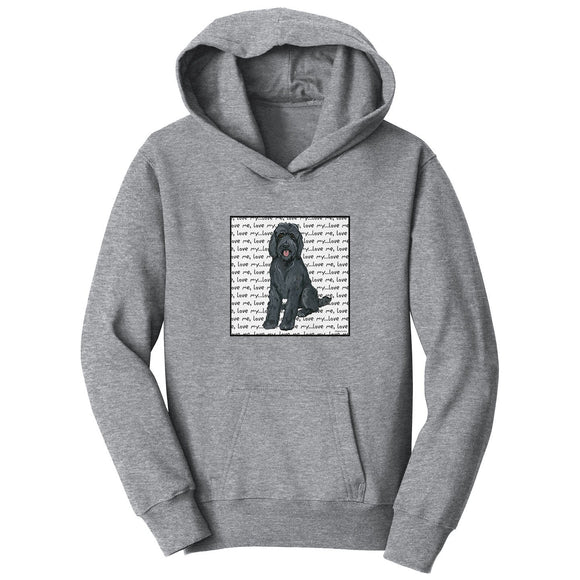 Parker Paws Store - Black Labradoodle Love - Kids' Unisex Hoodie Sweatshirt